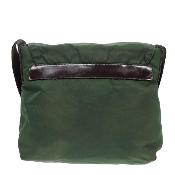 PRADA Shoulder Bag Nylon Green Brown Silver Auth bs18578 - Picture 2 of 16